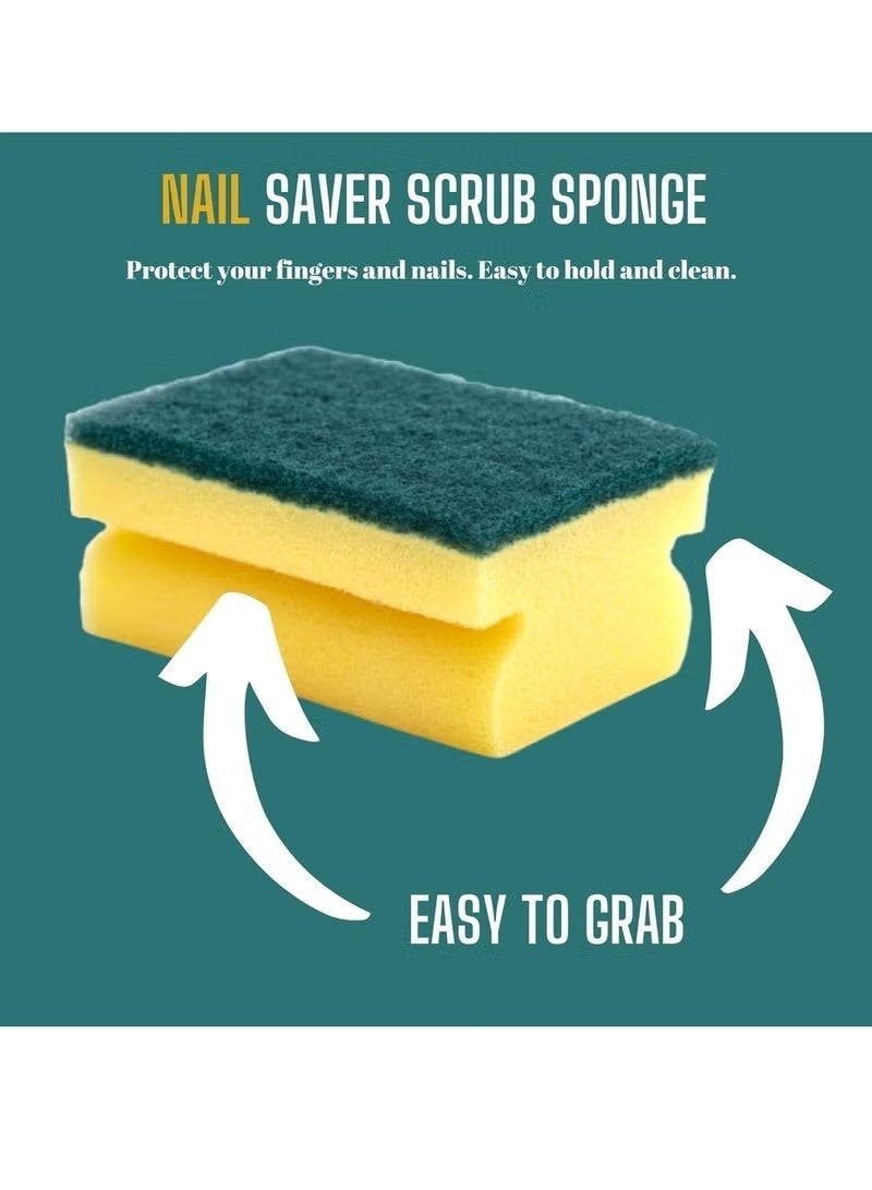Multi-Purpose Kitchen Scrub Sponge with Scouring Pad - Image 2